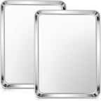 E-far Stainless Steel Baking Sheets, 12.4” x9.7” x 1” Baking Cookie Sheets Pans by E-far