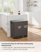Lovewind Double Trash Can Kitchen, 13+5.5 Gallon Stainless Steel Dual Trash and - Image 2