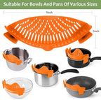 YEVIOR Clip on Strainer for Pots Pan Pasta, Silicone Food Strainer Hands-Free - Image 3