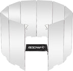 REDCAMP Folding Outdoor Stove Windscreen, 10 Plates Aluminum Camping Stove by REDCAMP