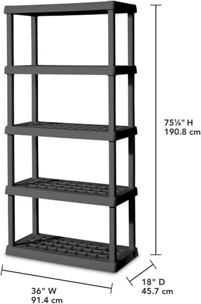 Sterilite 2-Pack 5 Shelf Unit, Heavy-Duty Shelving Storage Rack - Image 3
