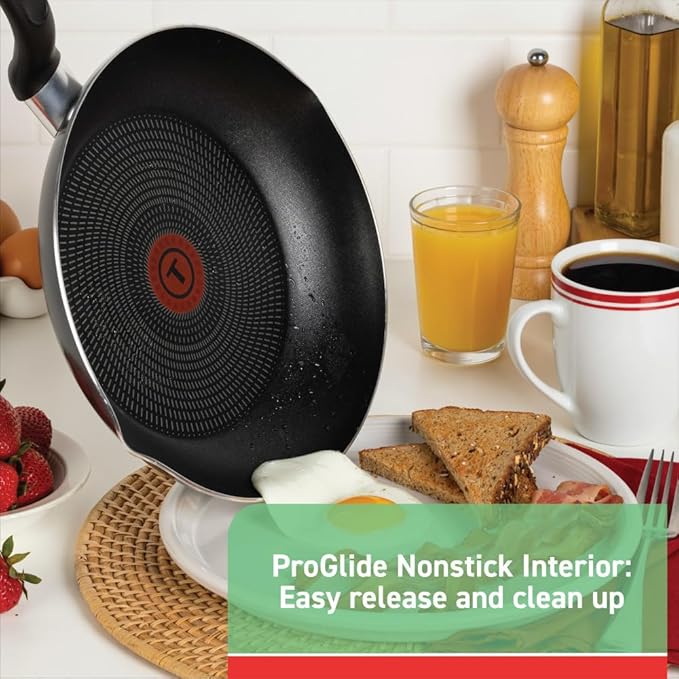 T-fal Initiatives Nonstick Cookware Set 18 Piece, Oven Broiler Safe 350F - Image 2