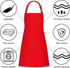 Jubatus 4 Pack Bib Aprons with 2 Pockets Cooking Chef Kitchen Apron - Image 6