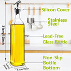 Showvigor Olive Oil Dispenser Bottles, 2 Pourers and 1 Funnel - Image 3