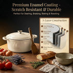 QuliMetal Enameled Cast Iron Cookware Set, 4-Piece Pots and Pans Set - Image 8