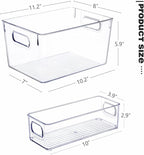 SKTEET Set of 8 Clear Plastic Storage Bins, 4 Large and 4 Small Stackable - Image 7