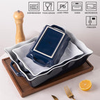 Sweejar Casserole Dishes for Oven, Ceramic Bakeware Set of 3, Rectangular - Image 4