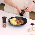 Vzaahu Salt and Pepper Grinder Set Brown, Refillable Small Shakers, Adjustable - Image 6