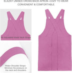 ELEZAY Aprons for Women with Pockets Plus Size Comfort Cross Back No Tie Cotton - Image 2