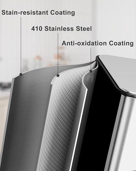 Garvee Trash Can, 15.9 gal Triple Compartments Stainless Steel Kitchen Trash Can - Image 5