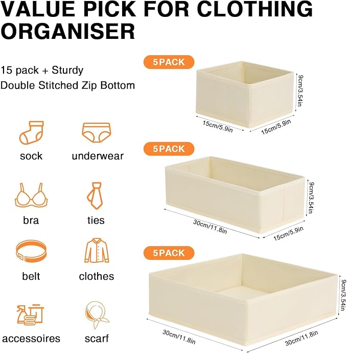 DIMJ Drawer Organizer Clothes 6 Pack - Image 3