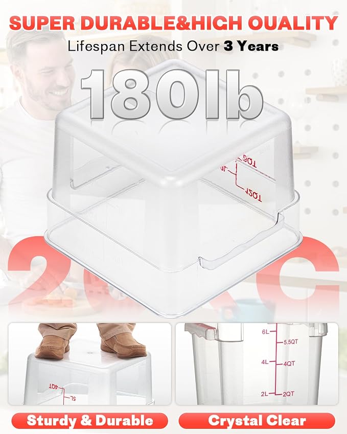 6QT Clear Food Storage Containers: 6 PCS NSF Food Storage Containers - Image 6