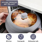 2 Pack Microwave Splatter Cover Glass Guard Lid - Image 2