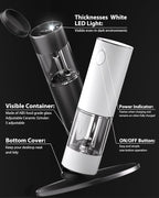Upgraded Larger Capacity Electric Salt and Pepper Grinder Set Rechargeable - Image 7