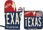 Oven Mitts and Pot Holders Sets of 4, Texas Lone Star State Retro US, Oven - Image 9