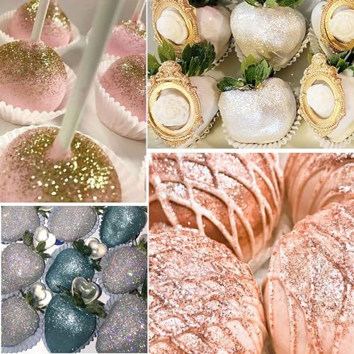 Edible Glitter for Drinks Cakes Christmas Set - Colaele 4 Colors Shimmering Luster Dust Disco Glitter Food Grade Metallic Food Coloring Glimmer for Strawberries, Chocolates, Fondant, Pops, Vegan - Image 3