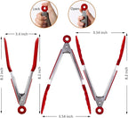 Mini Silicone Serving Tongs Set of 3, Small Kitchen Tongs - Image 2
