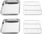 Wildone Baking Sheet with Rack Set, Stainless Steel Cookie Pan baking Tray with - Image 2