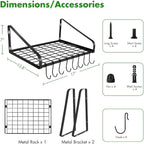 Felibeaco Hanging Pots & Pans Rack, Wall Mounted Pots Pans Organizer Holder Rack - Image 7