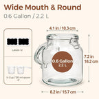 ComSaf 2-Pack 74oz Wide-Mouth Glass Jars - Image 2