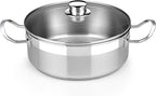 BRA COOKWARE Profesional 18/10 Stainless Steel Stock Pot w/Glass Lid | 9.5 Inch by BRACookware