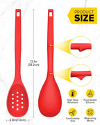 Pack of 2 Silicone Cooking Spoons, Non Stick Solid Kitchen Spoon - Image 2