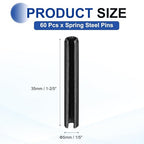MECCANIXITY 60Pcs Slotted Split Roll Pins 1/5 Inch Dia. 1-2/5 Inch Length 65Mn - Image 2