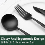 EWFEN 24-Piece Black Silverware Set - Image 3