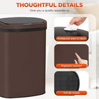 PayLessHere | 13 Gallon Stainless Steel Trash Can | Brown | Automatic Touchless - Image 6