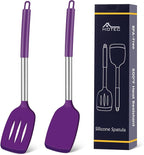 HOTEC Silicone Spatula Set of 2 Heat-Resistant 600°F & BPA-Free Kitchen by Hotec