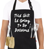 BBQ Funny Apron for Men, Chef Bib Apron by ALIPOBO