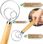 Danish Dough Whisk Bread Mixer，2 Pack Premium Stainless Steel Dutch Whisk - Image 3