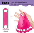 5 Pcs Pink Stainless Steel Heavy Duty Flat Bottle Openers, 7 Inch Solid Beer - Image 2