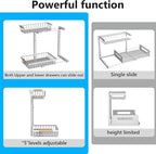 Merrylun Under Sink Organizers, 5 Adjustable Height，Metal Pull Out Under Sink - Image 5
