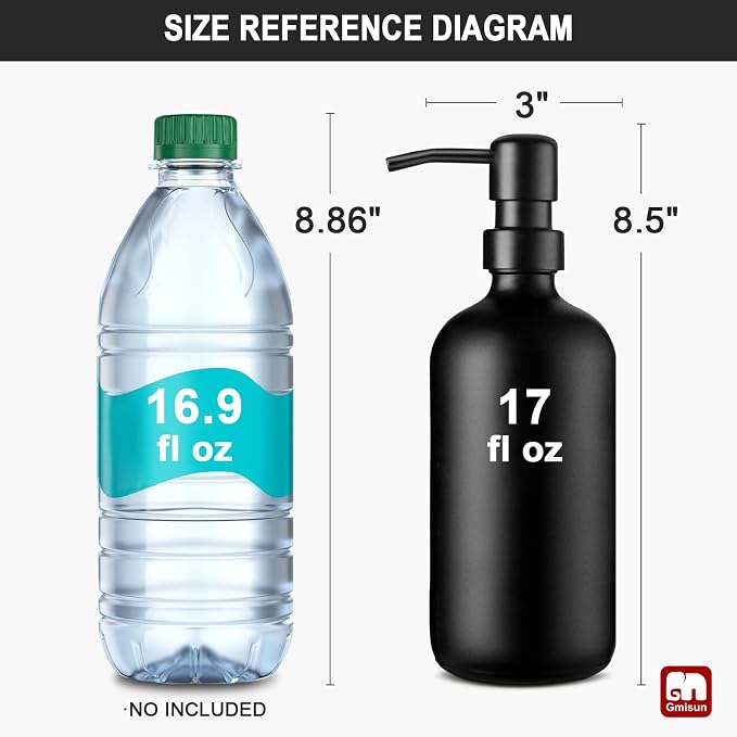 GMISUN Black Soap Dispenser, 1 Pack Matte Black Bathroom Hand Soap Dispensers - Image 2
