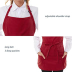 Aprons for Women with 3 Pockets, Server Apron, Aprons for Cooking, Chef Apron - Image 4