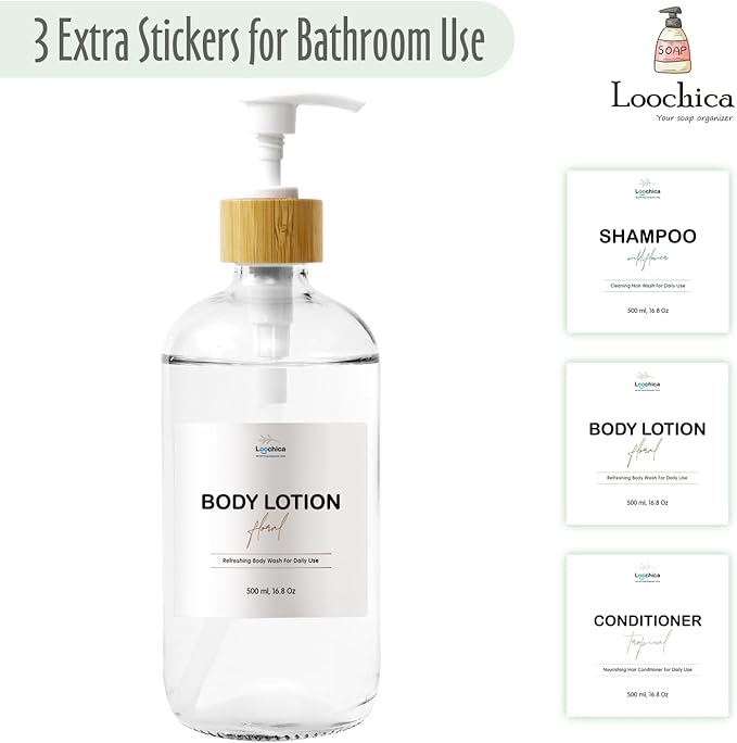 LOOCHICA Clear Glass Soap Bottle - Image 4