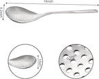 2 Pack Skimmer Slotted Spoon, 13.6 Inch Large Stainless Steel Skimmer Ladle - Image 3