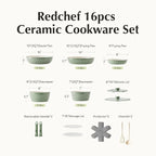 Redchef Ceramic Nonstick Pans and Pots Set, Ceramic Cookware Set - Image 8