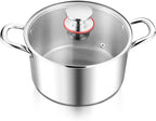 E-far 6 Quart Stock Pot, Tri-Ply Stainless Steel Cooking Pot by E-far