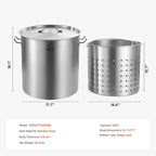 VEVOR Stainless Steel Stockpot, 84 Quart Large Cooking Pots, Cookware Sauce Pot - Image 7