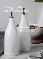 HOMBENE Ceramic Oil & Vinegar Dispenser Set, 12 oz/350ml, 2 Pack, Dripless Spout - Image 7