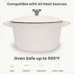 QuliMetal Enameled Cast Iron Set 5-Pc, Dutch Oven, Grill Pan, - Image 7