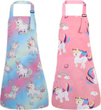 2 Pack Kids Apron, Cute Cooking Aprons, Waterproof Art Apron - Image 8