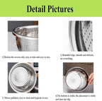 Stainless Steel Perforated Colander Strainer - Image 3