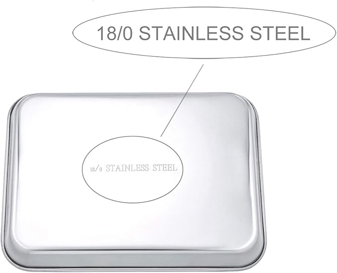 P&P CHEF 10.5 Inch Baking Cookie Sheet, Oven Pan Tray Stainless Steel Sheet Pan - Image 4