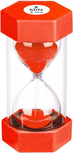 2 Minute Sand Timer Hourglass, Unbreakable Hexagon Plastic Sand Watch Reloj De by YLTIMER