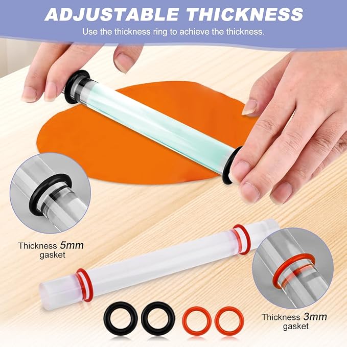 Polymer Clay Roller Tools, Acrylic Rolling Pin - Image 4