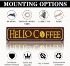 Hello Coffee Signs, Retro Metal Tin Sign, Home Kitchen Wall Decor, Farmhouse - Image 3