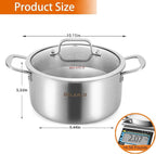 DELARLO Tri-Ply Stainless Steel 6QT Pot - Image 3
